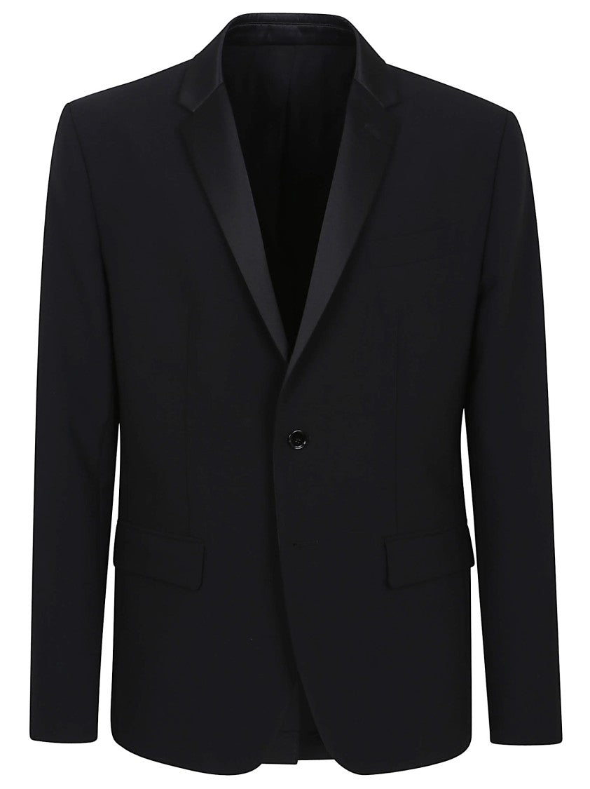 Dondup Two-Way Stretch Canvas Blazer With Tuxedo Lapel