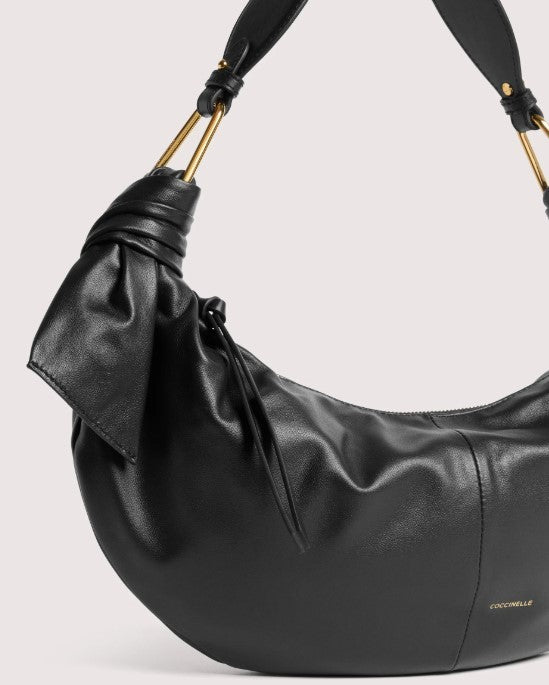 Coccinelle Crescent-Shaped Shoulder Bag With Gold Hardware