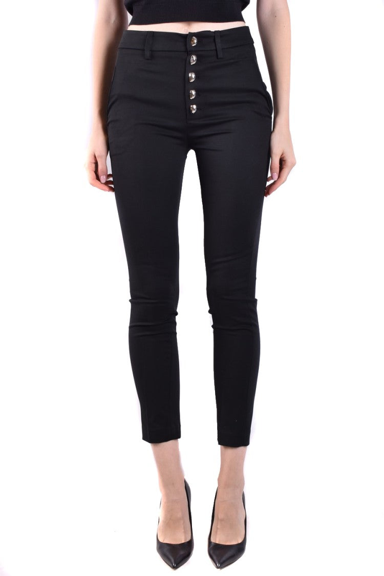 Dondup Cropped Black Slim-Fit Button Fly Jeans