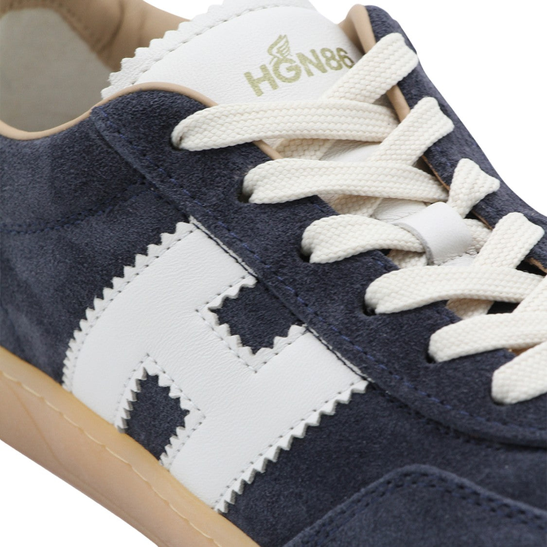 Hogan Dark Blue Suede Sneakers With Contrast Logo