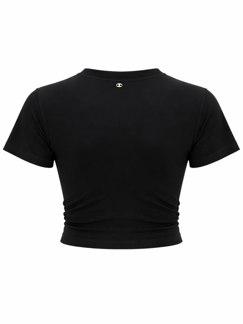 Rabanne Cropped Slim Fit Ruched T-Shirt