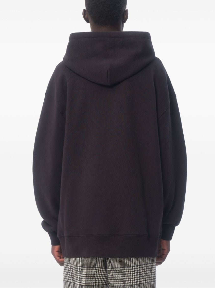 Valentino Drawstring Hood Sweatshirt With Bold Chez Print