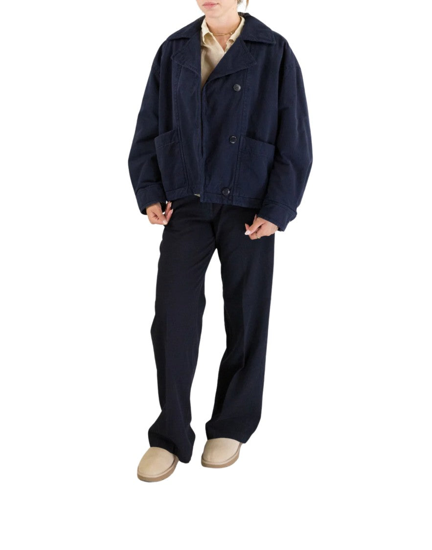 Pomandère Blue Peacoat With Utility Pockets