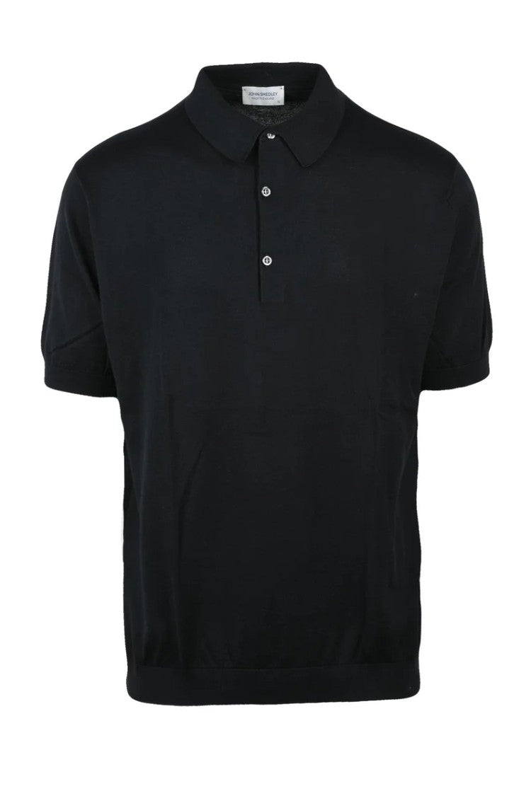 John Smedley Knit Polo Shirt - Black