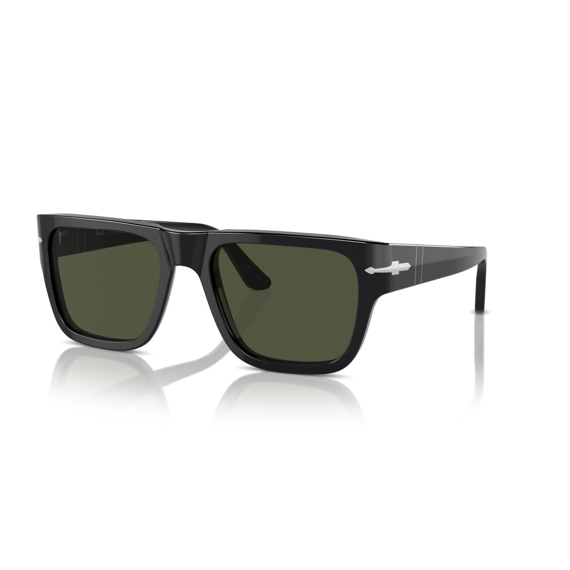Persol 0Po3348s Bold Rectangular Acetate Sunglasses With Silver Arrow Detail