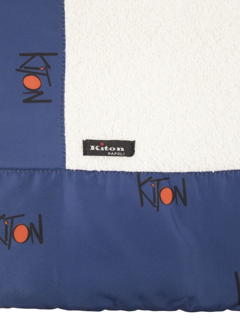 Kiton Terry Beach Towel With Logo Border