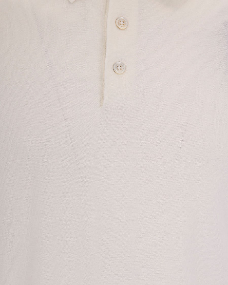 Paolo Pecora White Knit Polo Shirt