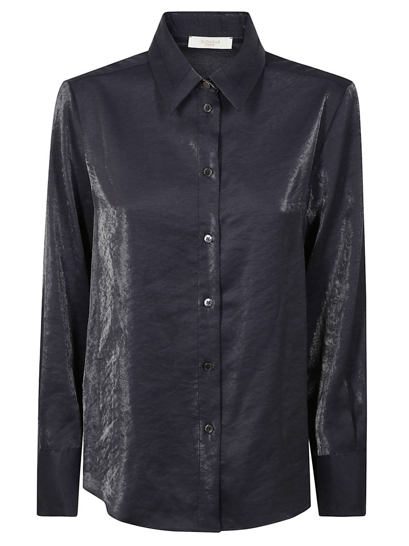 Glanshirt Structured Black Shirt With Classic Button-Up Design