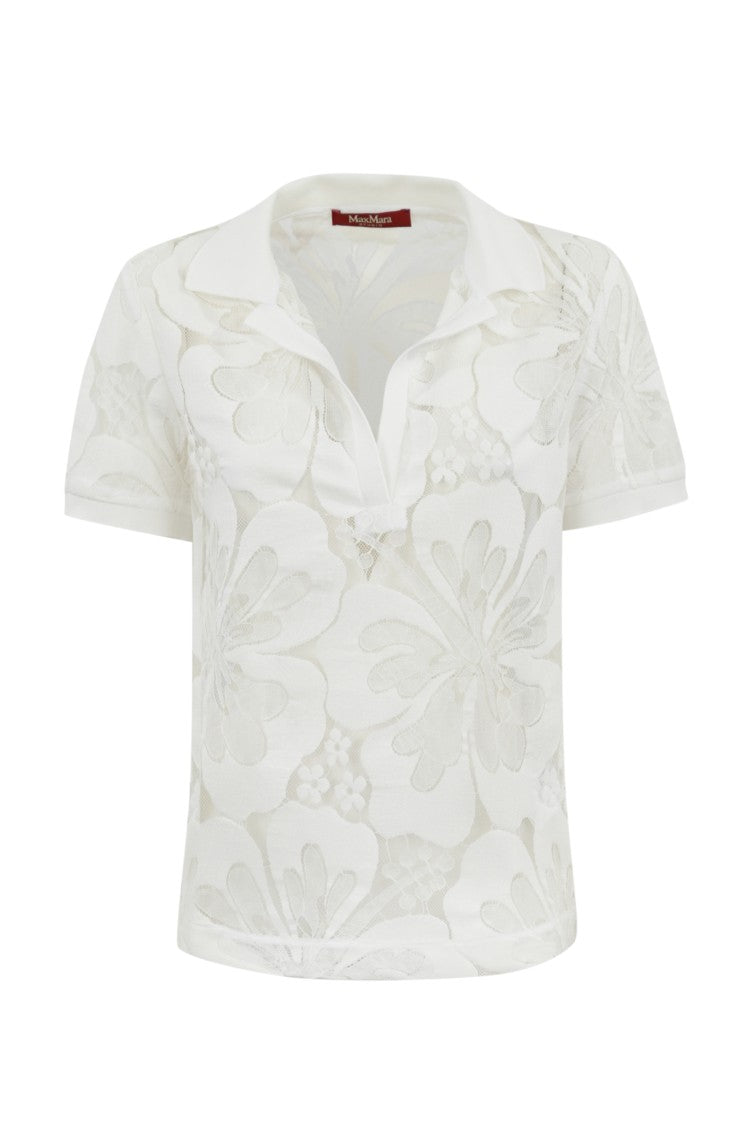 Max Mara Floral Lace Short-Sleeved Top