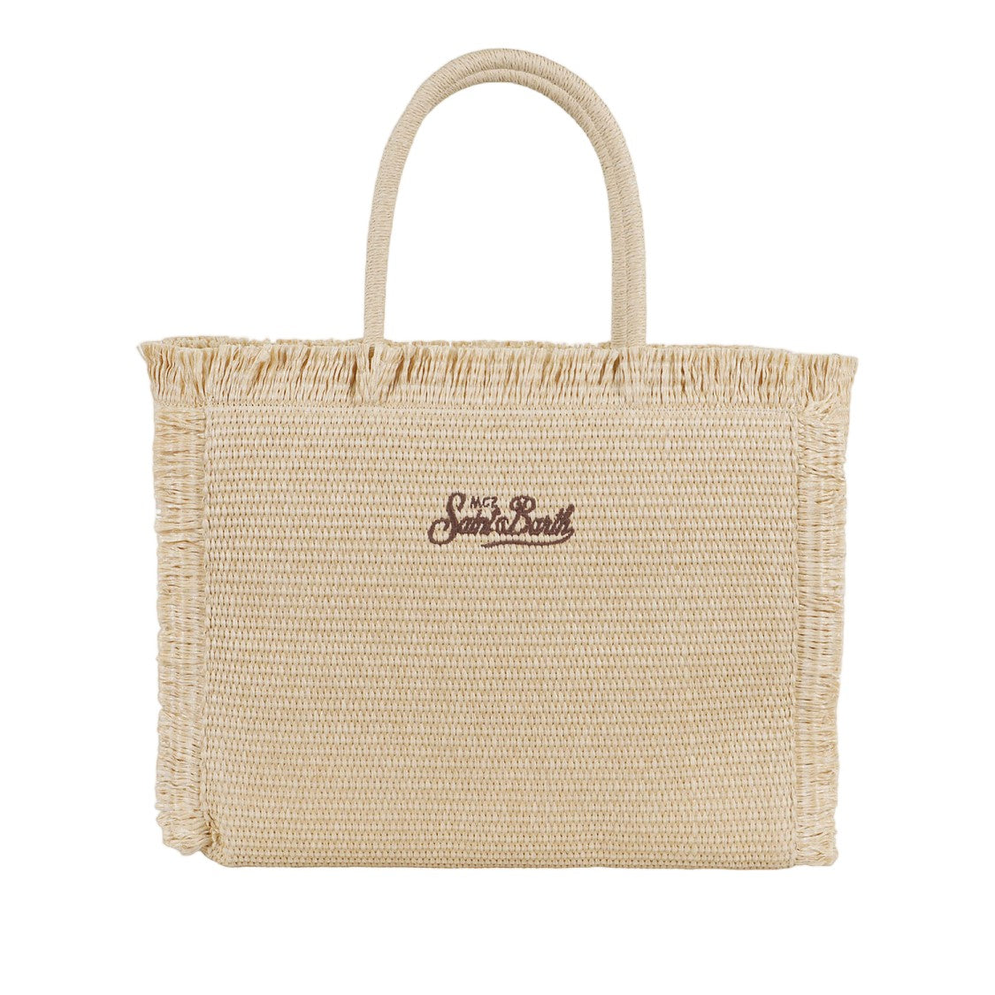 Mc2 Saint Barth Blended Cotton Tote With Frayed Edges