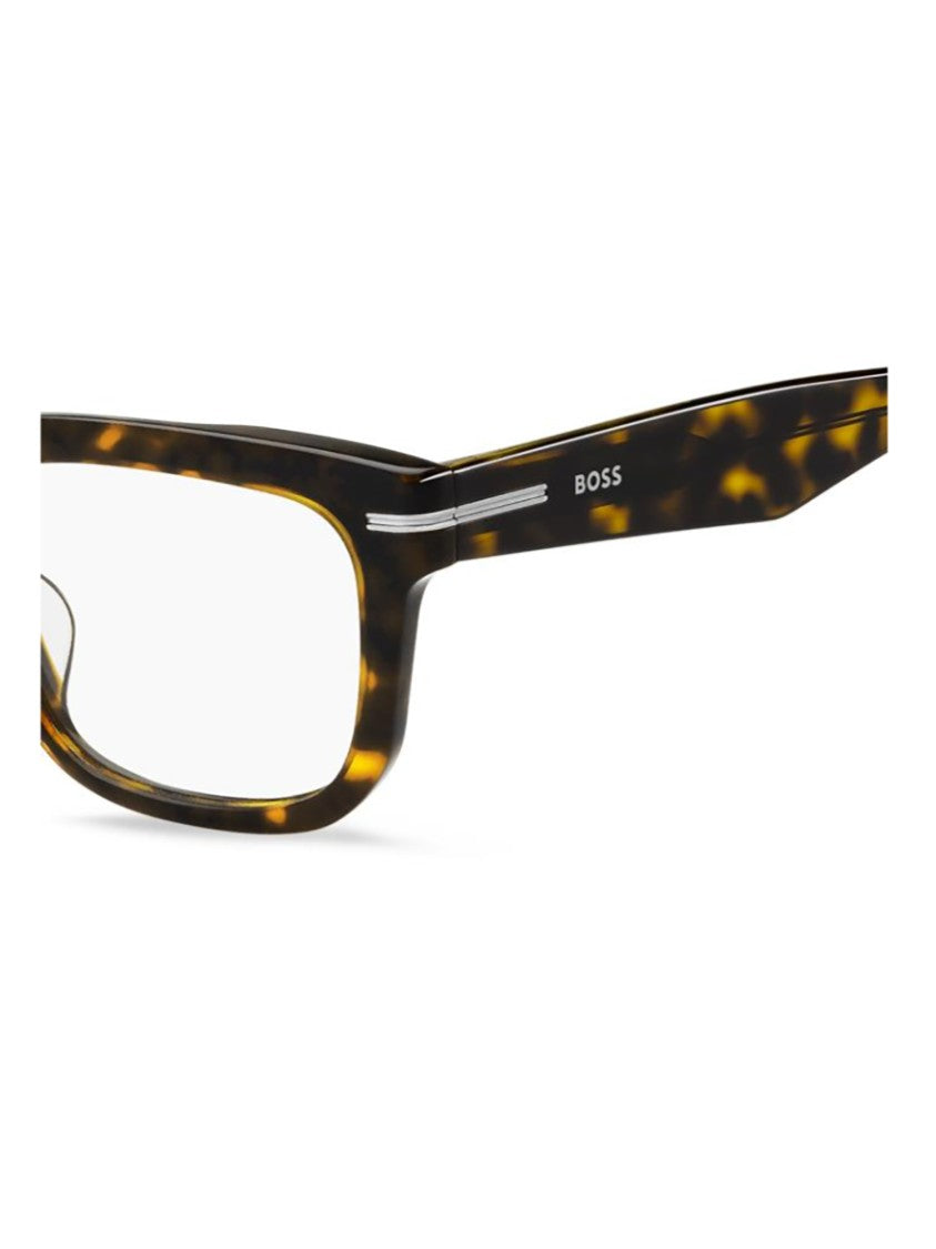Hugo Boss Rectangular Optical Frames With Classic Tortoiseshell Pattern