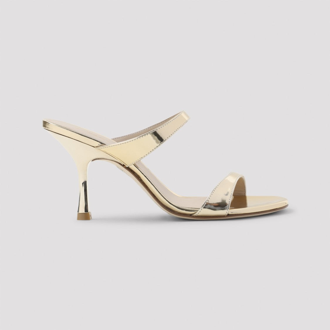 Stuart Weitzman Metallic Finish Sandals With Slim Heel