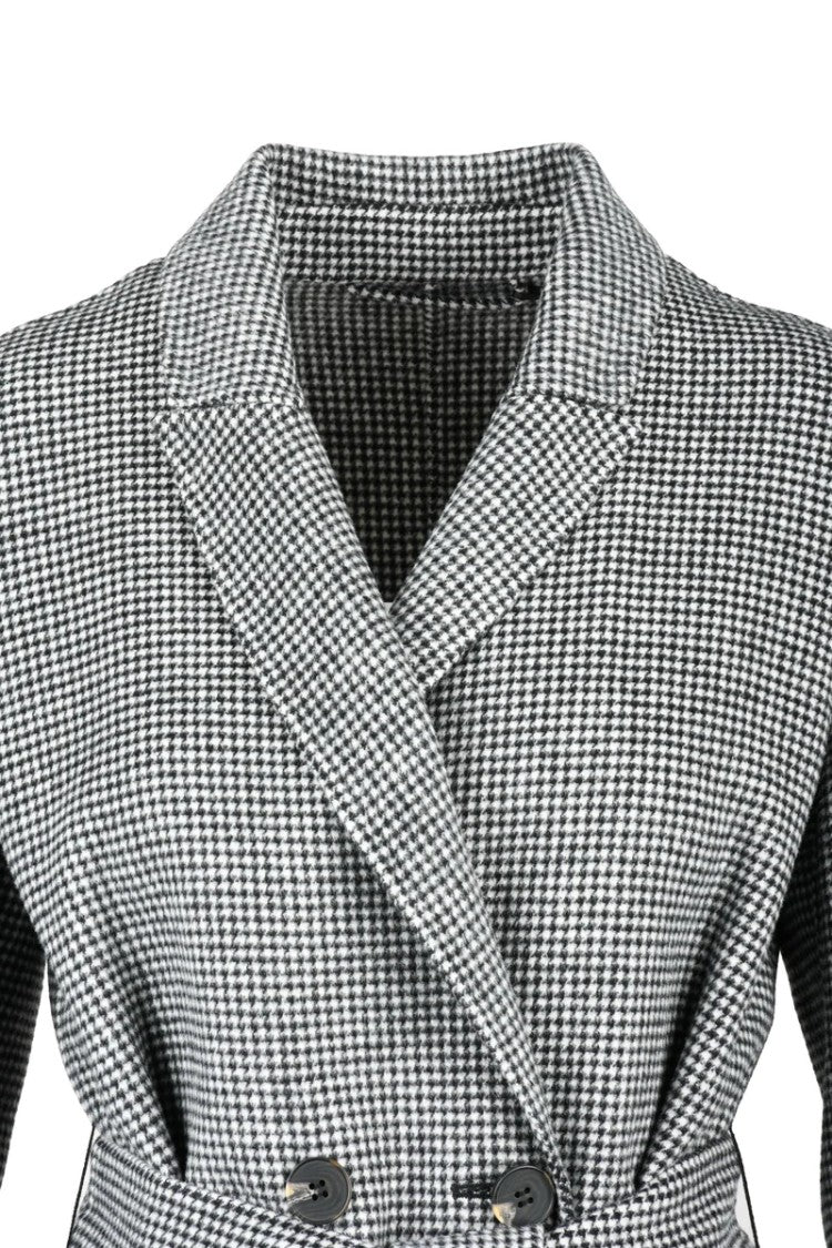 Marella Double-Breasted Coat - Black/White