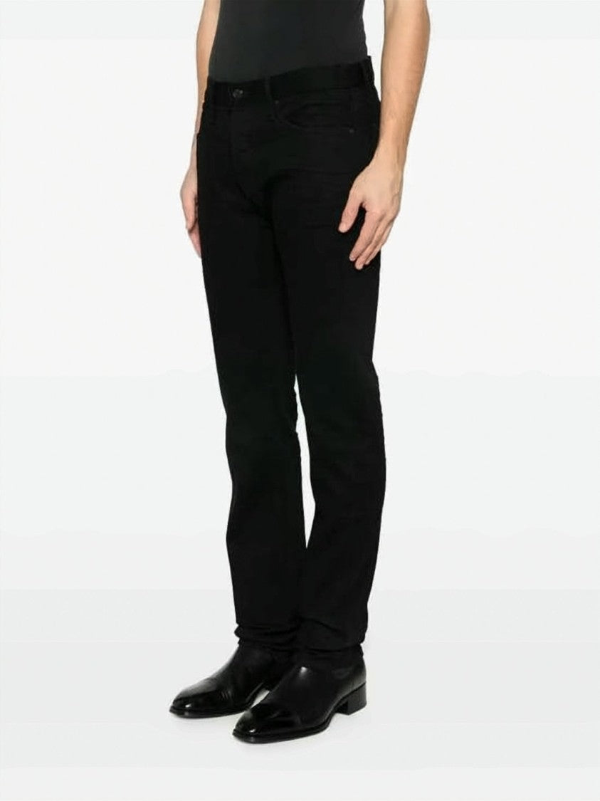 Tom Ford Slim Fit Black Denim Pants With Classic Five-Pocket Design