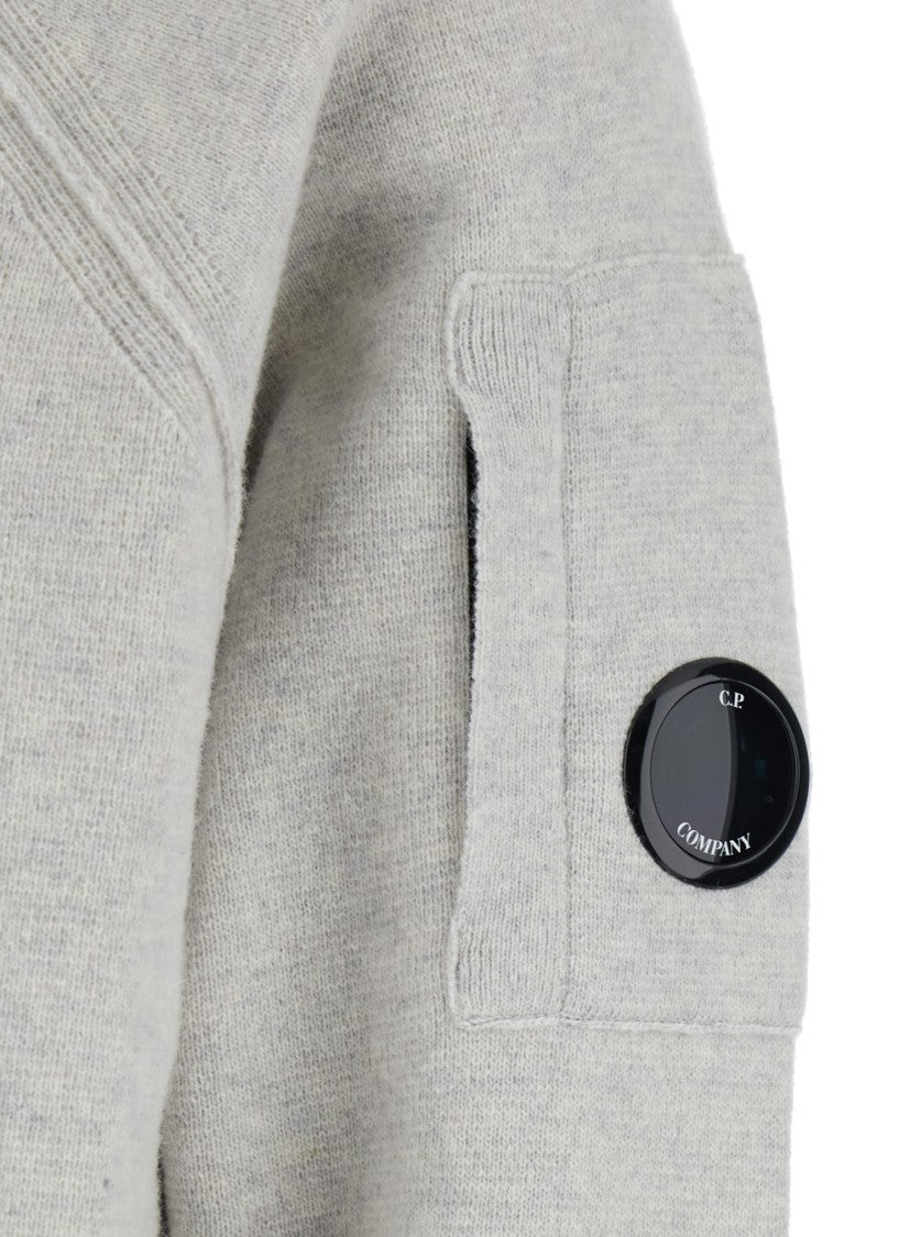 C.P. Company Lambswool Blend Zip-Up Cardigan With Hood
