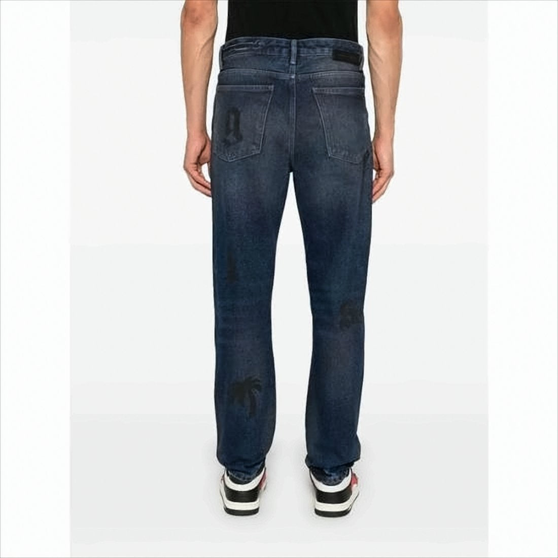 Palm Angels Straight-Leg Denim Pants With Bold Graphics