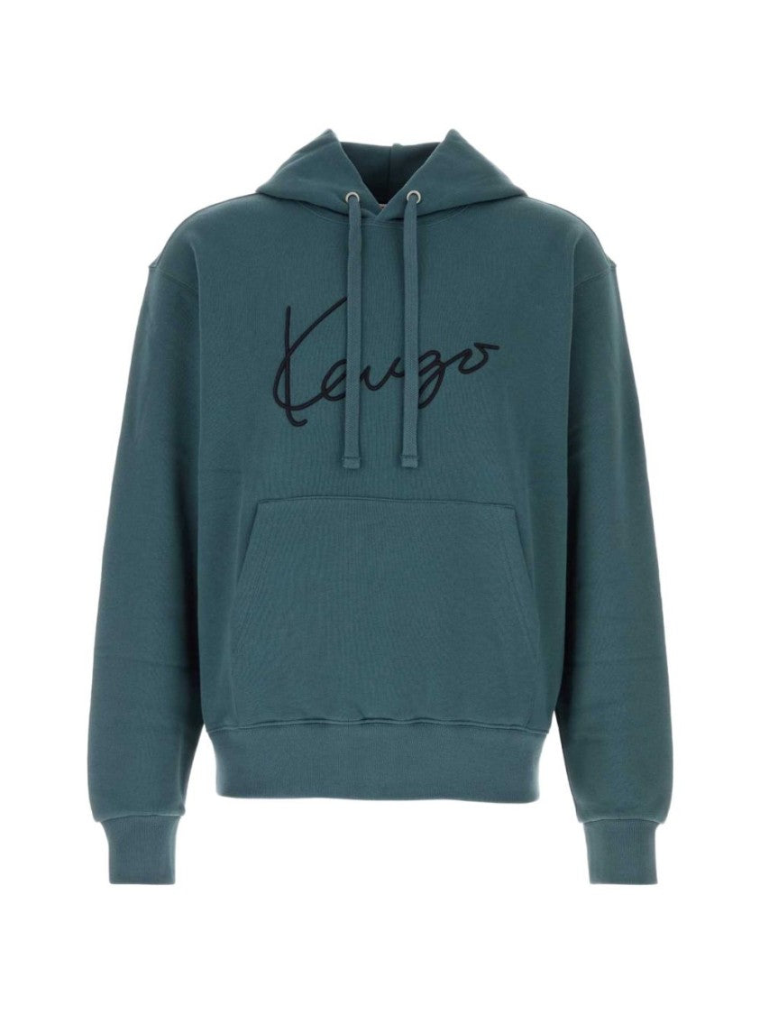 Kenzo Hooded Embroidered Logo Kangaroo Sweater