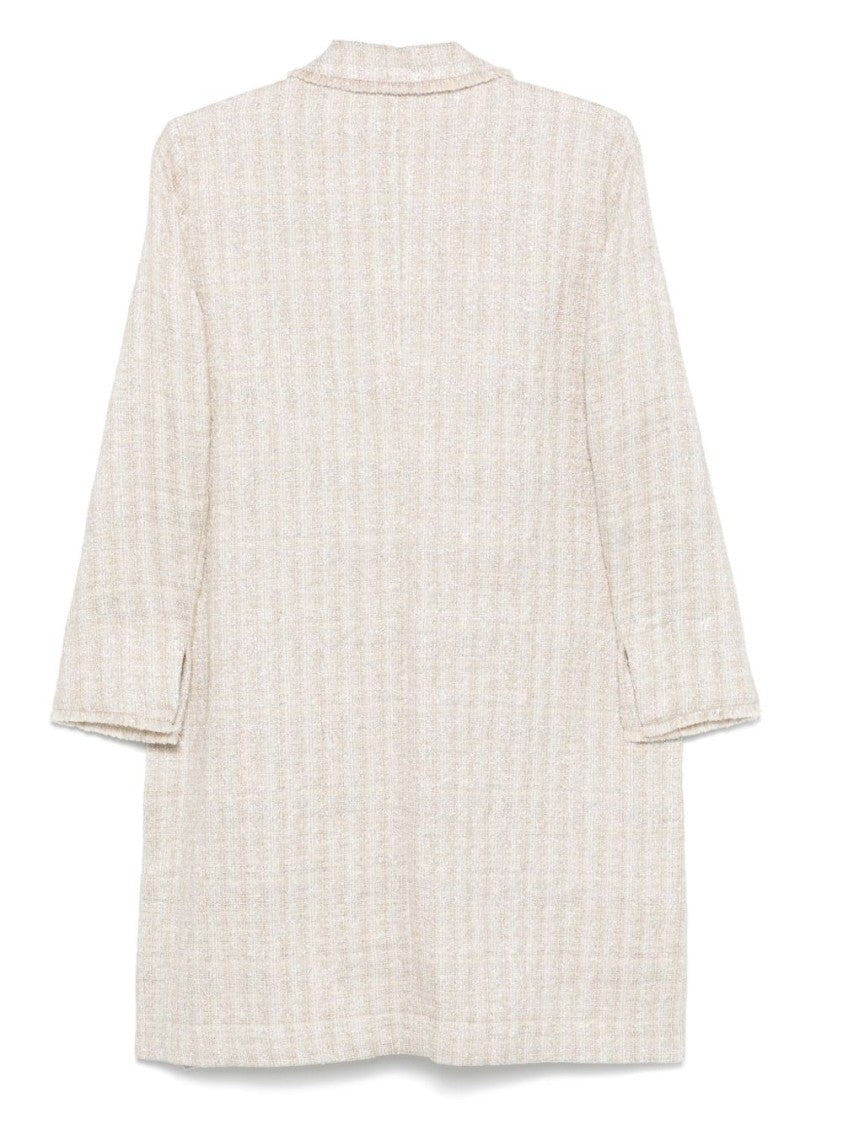 Seventy Textured Long Coat With Notched Collar