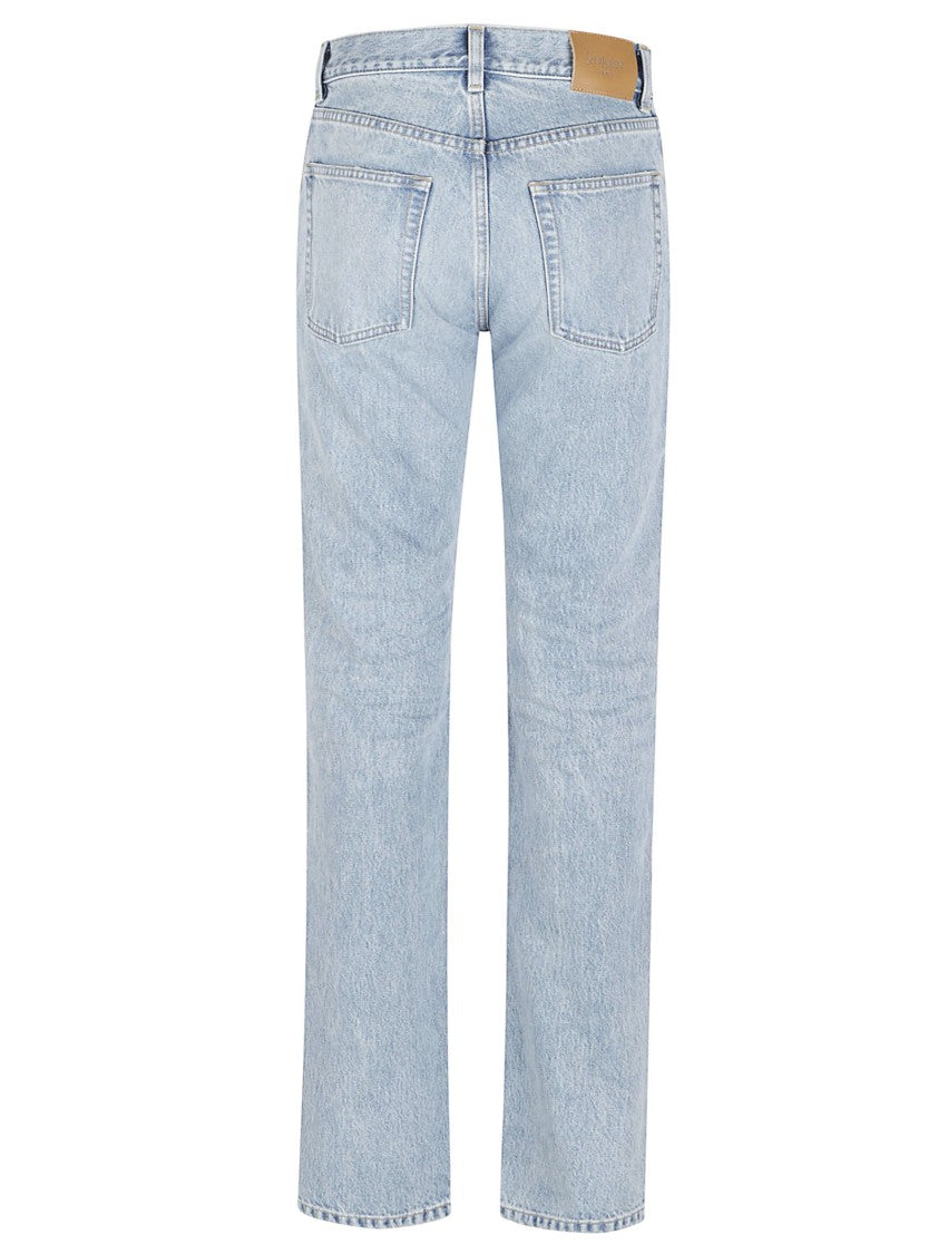 Saint Laurent High-Waisted Straight Leg Jeans With Classic Pocket Design