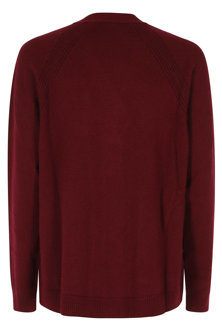 Seventy Relaxed Fit Wool Cardigan With V-Neck And Ribbed Trim