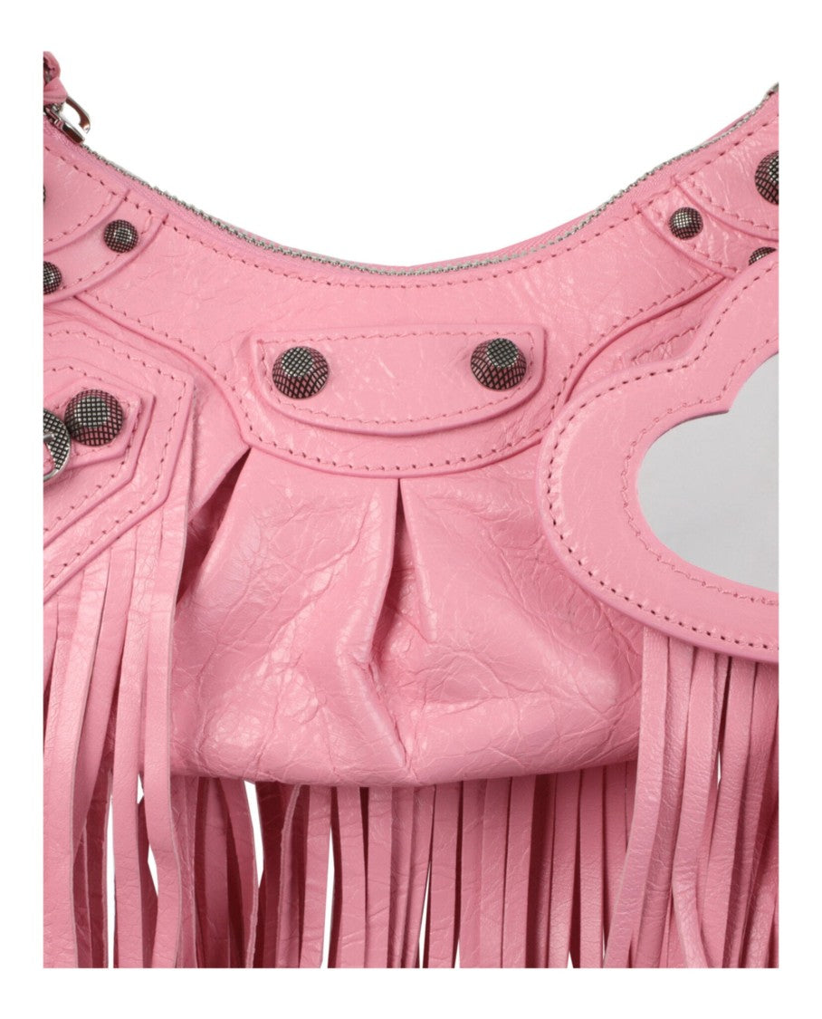 Balenciaga Fringe-Detail Lambskin Leather Shoulder Bag
