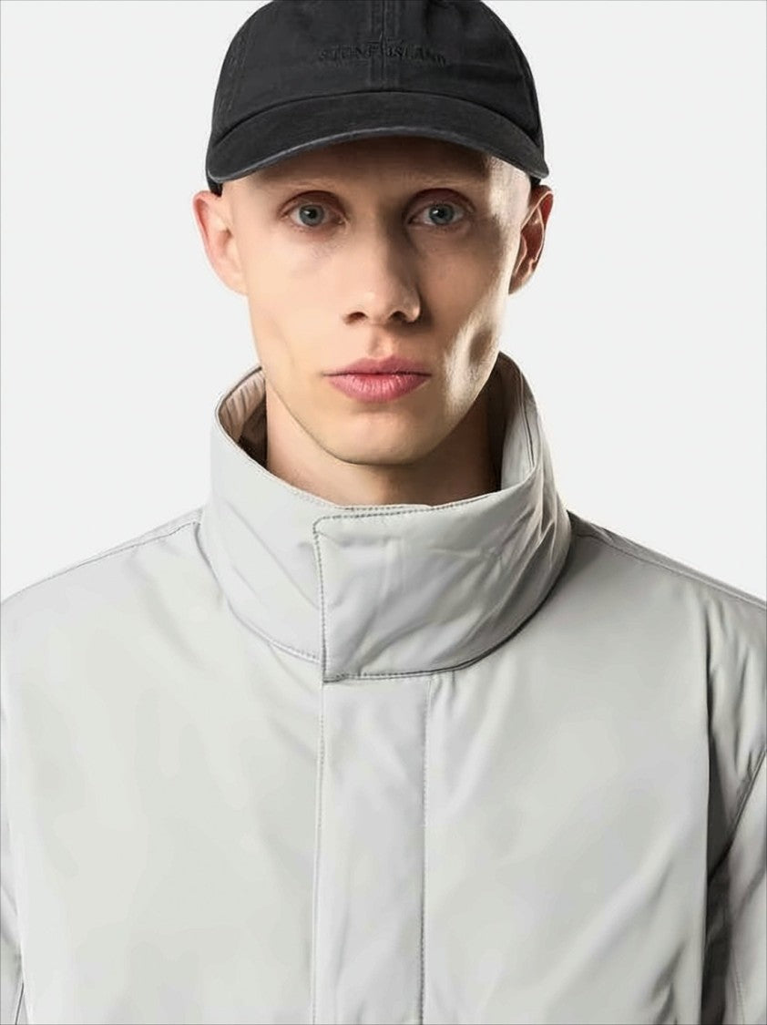 Stone Island Boxy Cropped Jacket With High Stand Collar