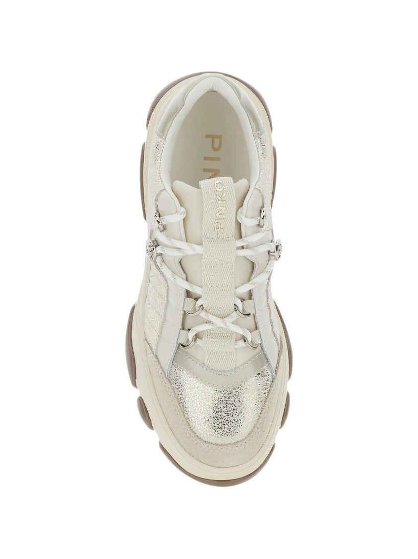 Pinko Chunky Sole Sneakers With Metallic Accents And Padded Collar