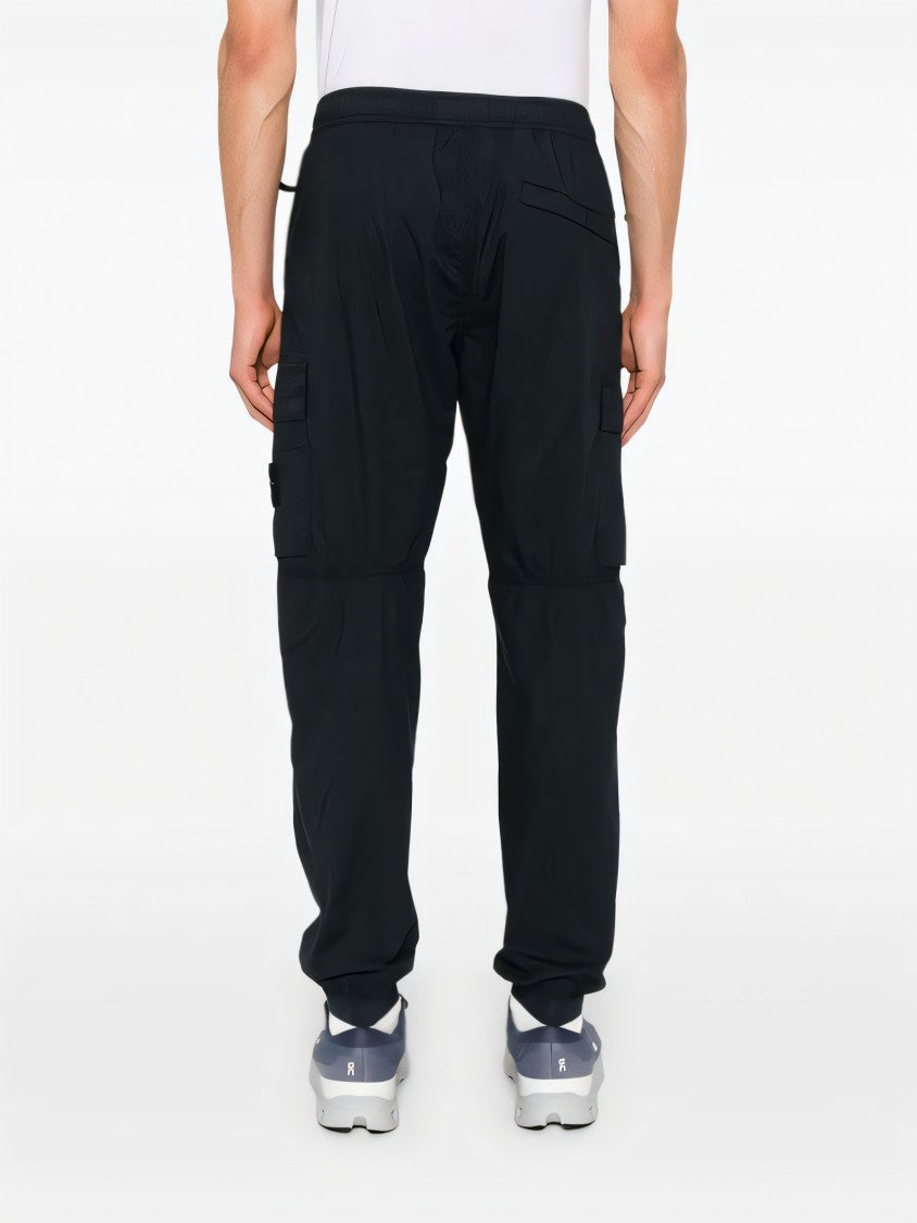 Stone Island Tapered Black Jogger Pants With Cargo Pockets