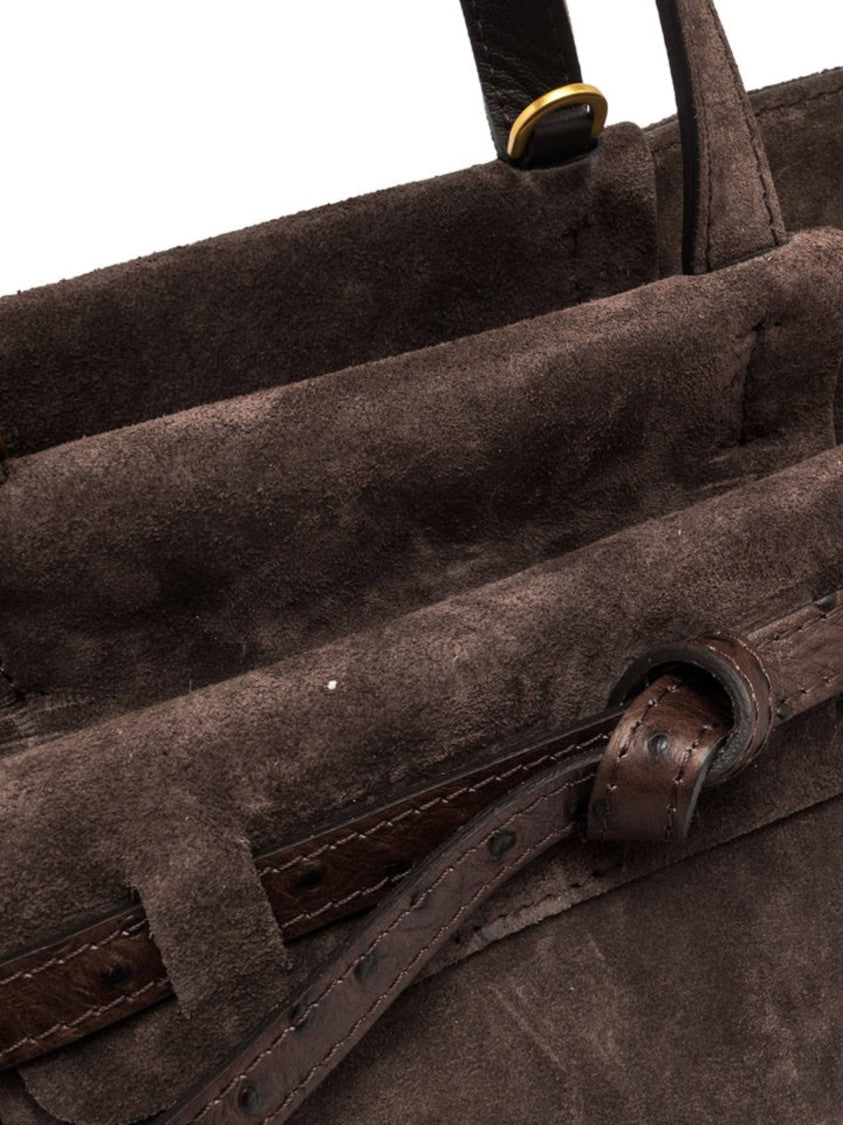 Gianni Chiarini Brown Belty Suede Tote Bag
