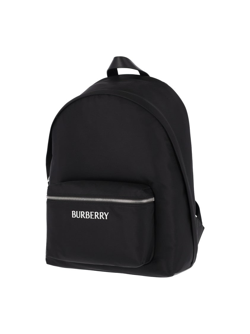 Burberry Black Fabric Logo Backpack