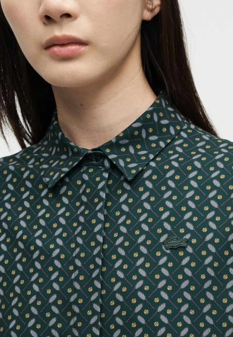 Lacoste Boxy-Fit Concealed Placket Long-Sleeve Shirt