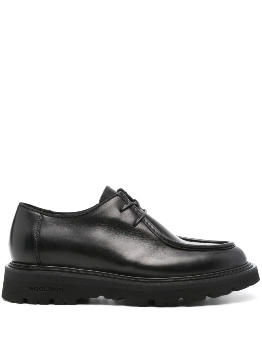 Woolrich Polished Black Calfskin Low Shoes