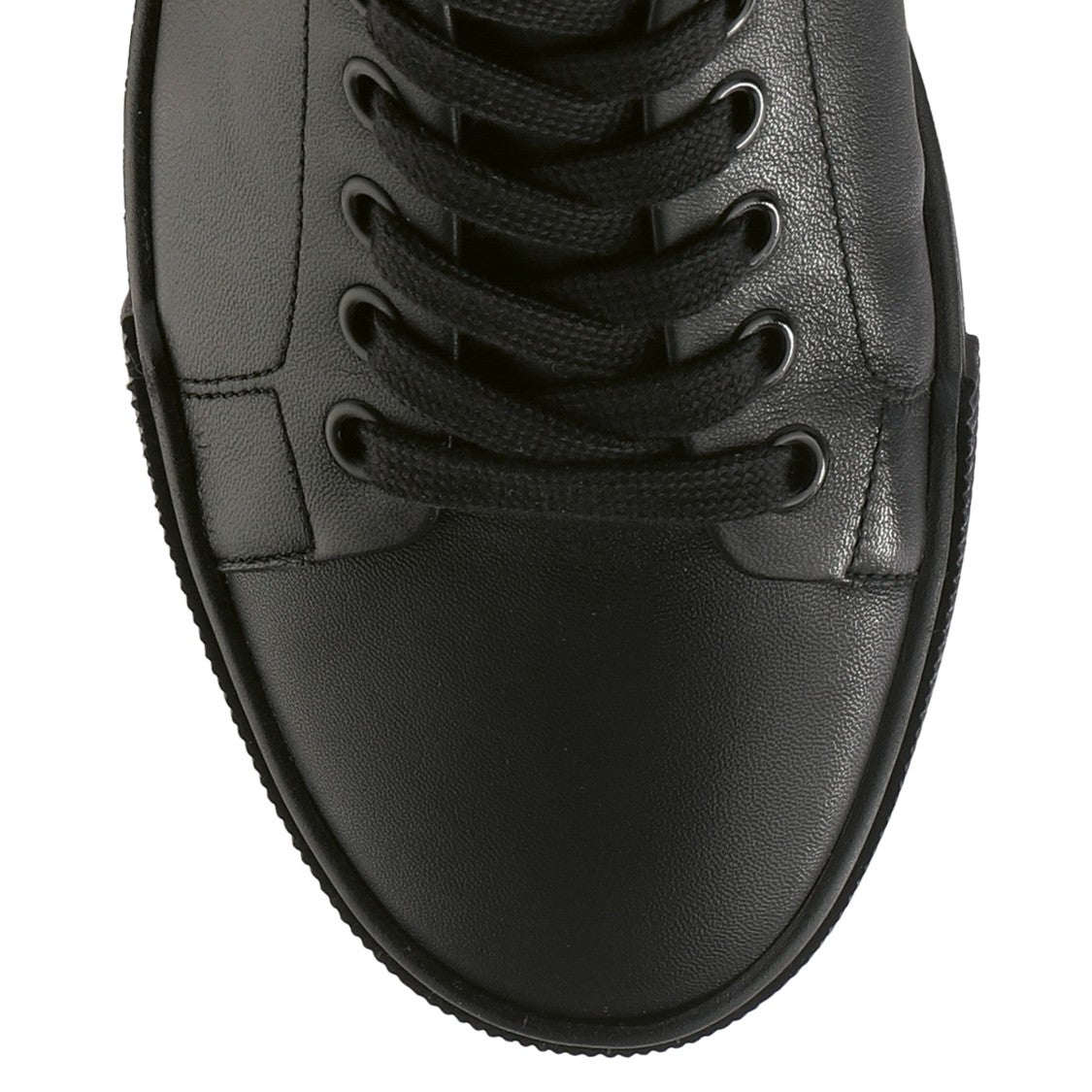 Högl Black Blade Leopard Print Accent Leather Wedge Sneakers