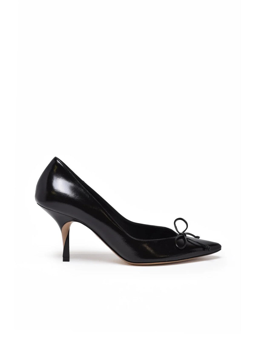 Jacquemus Black Leather Slingback Pumps