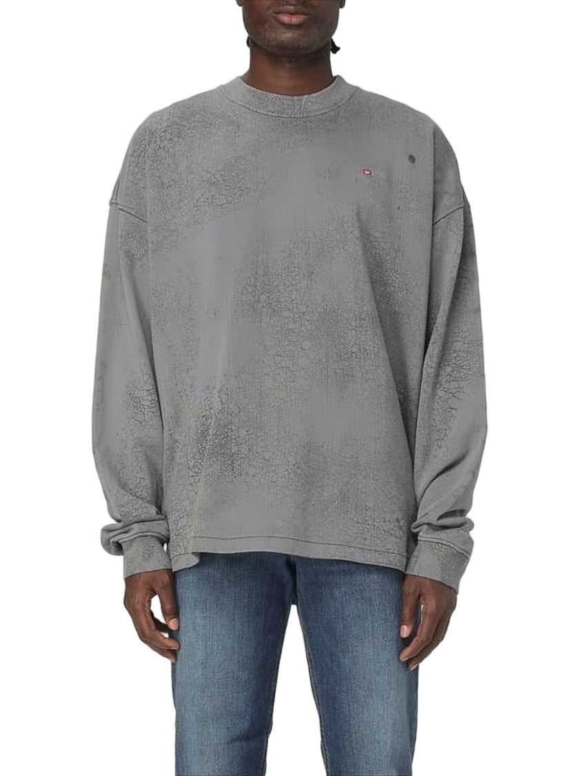 Diesel Grey Long-Sleeve Shirt With Textured Pattern