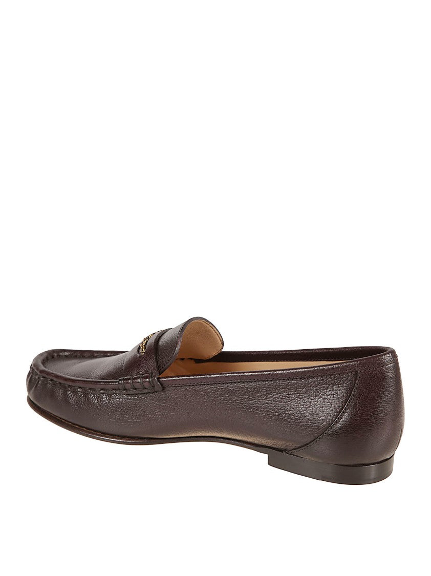 Chloé Refined Black Leather Loafers