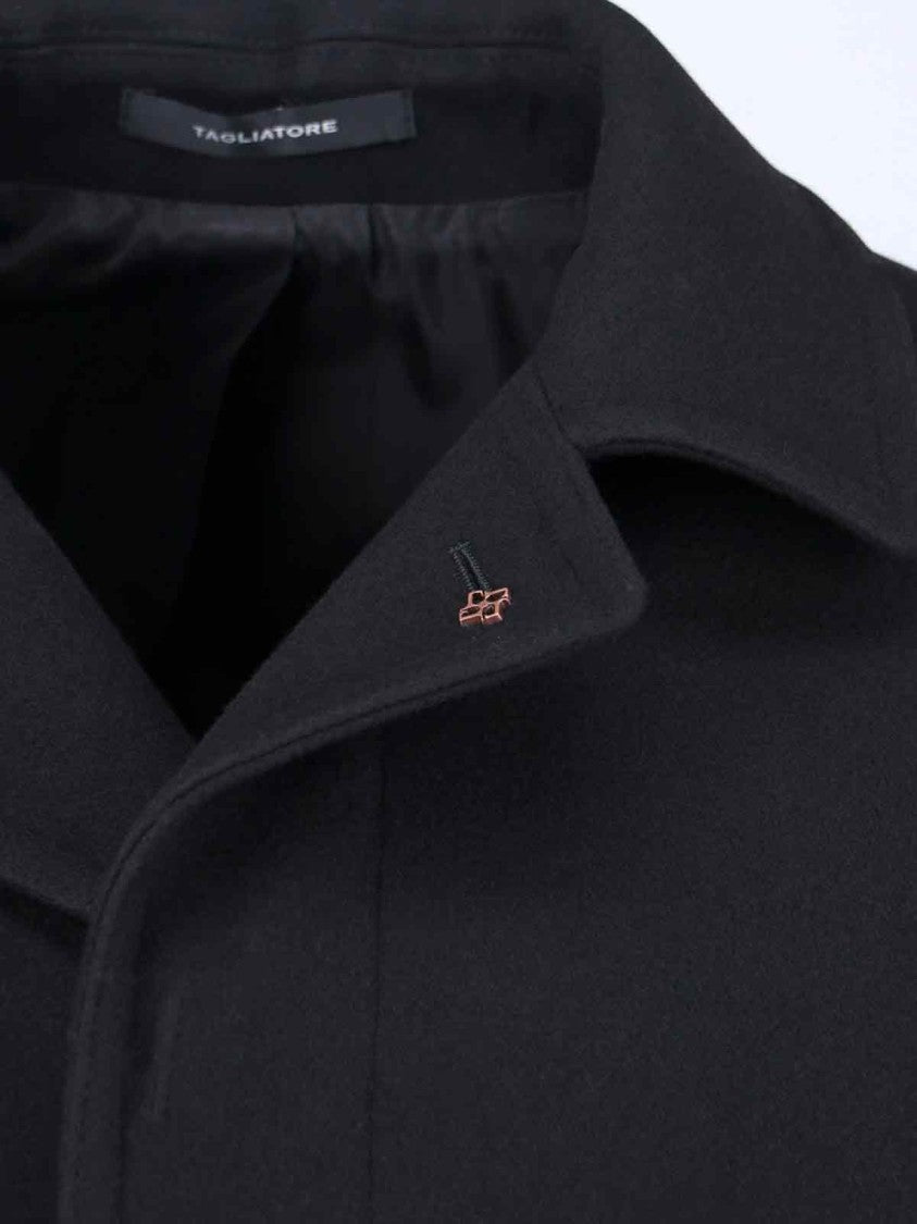 Tagliatore Straight Cut Coat With Concealed Button Placket