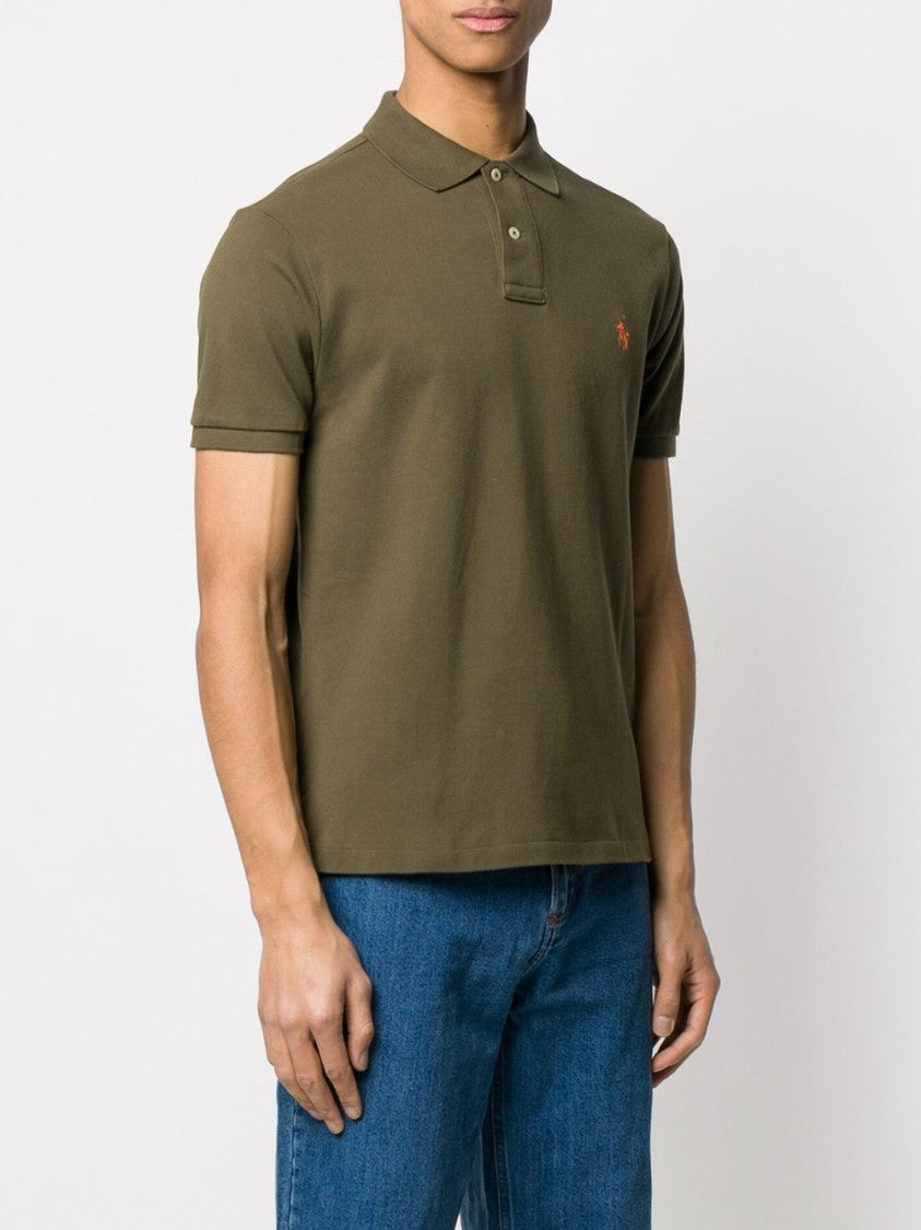 Polo Ralph Lauren Fitted Green Polo Shirt With Embroidered Logo