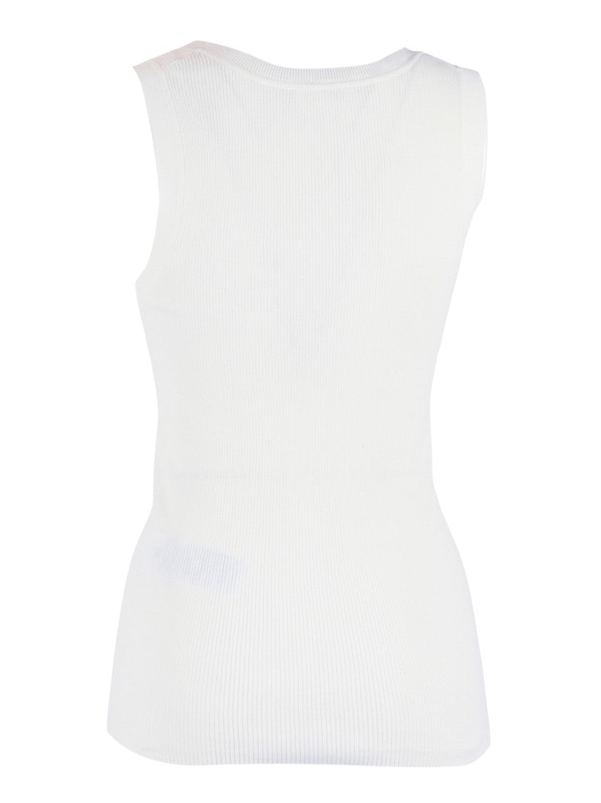 P.A.R.O.S.H. Sleeveless Ribbed Knit Tank Top