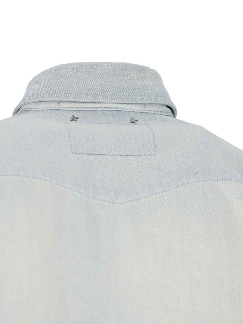 Golden Goose Denim Shirt With Studs – Blue