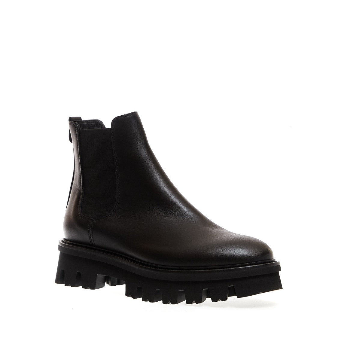Agl Black Leather Beatles Ankle Boots