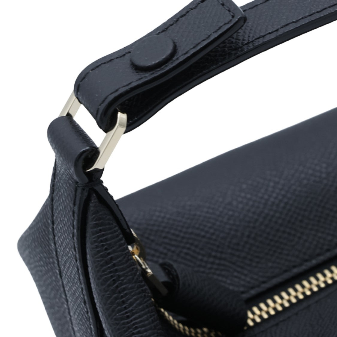Valextra Black Structured Gold Hardware Handbag