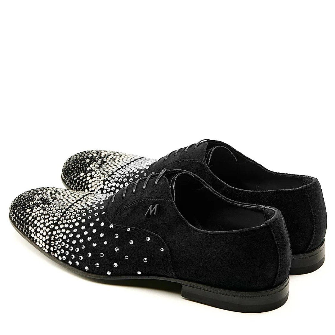 Mimanera Black Velvet Swarovski Showman Oxford Shoes