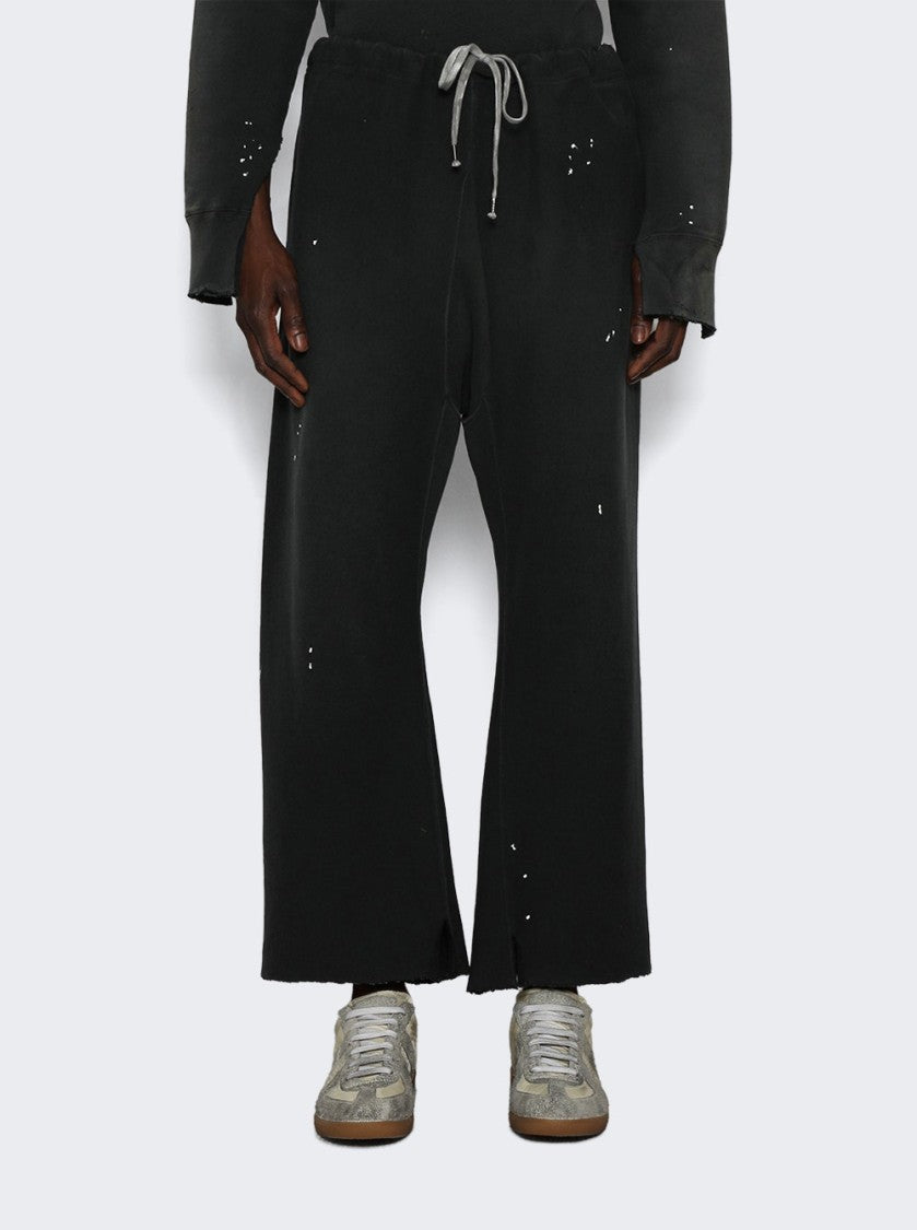 Maison Margiela Relaxed-Fit Washed Black Pants With Flared Leg Design