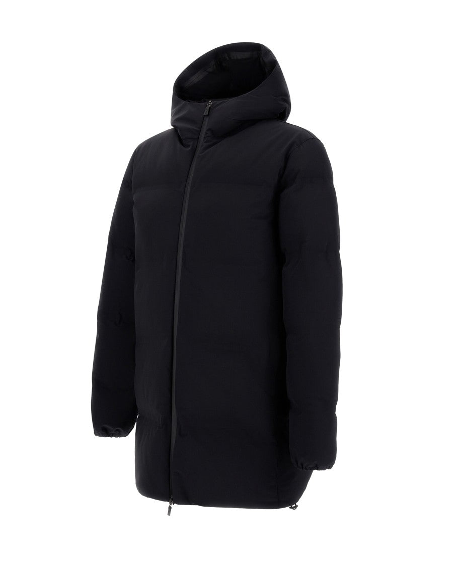 Herno Black In New Impact Seamless Long Stretch Parka