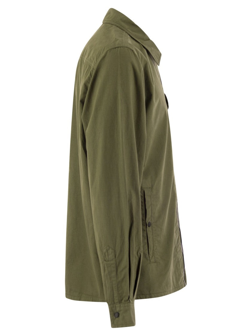 Woolrich Garment-Dyed Shirt Jacket In Pure Cotton