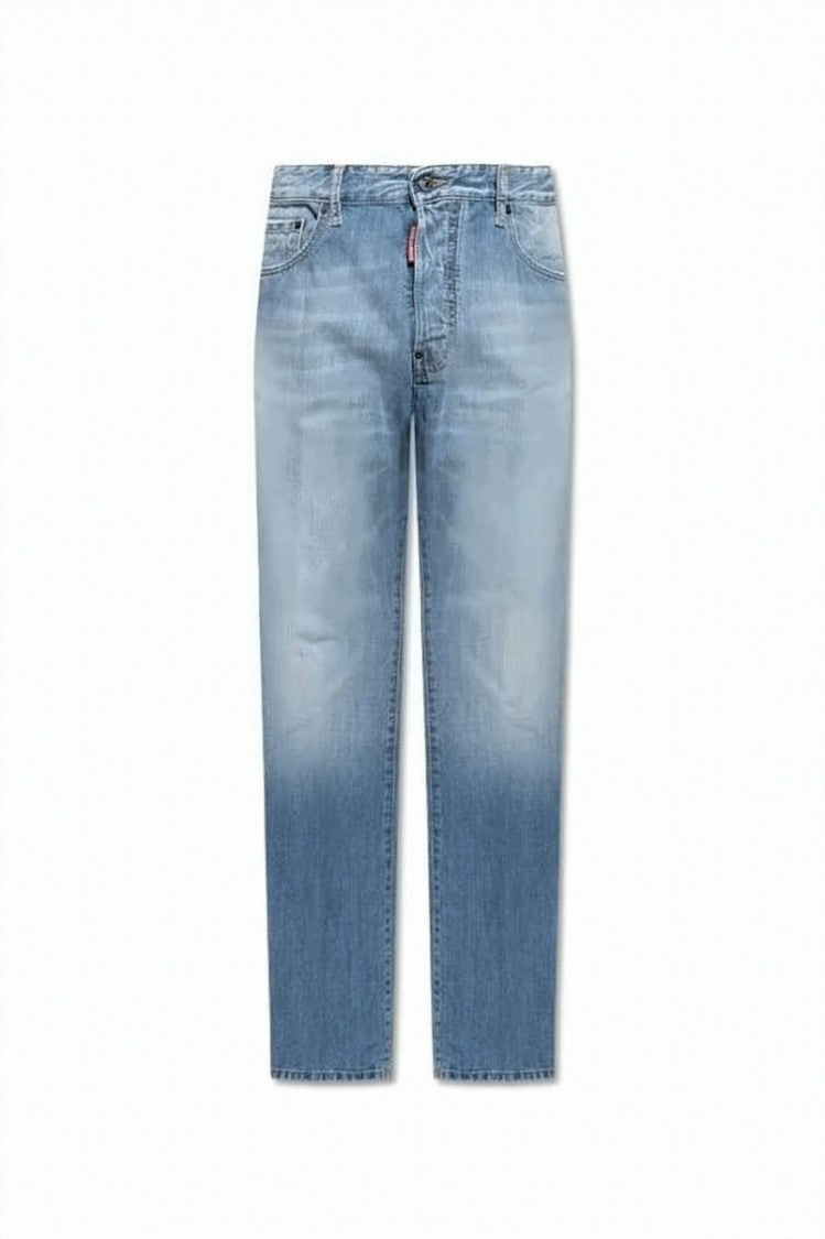 Dsquared2 Light Blue Straight-Leg Denim Pants