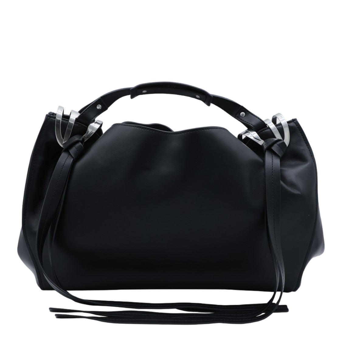 Diesel Soft Black Handbag With Silver Accents