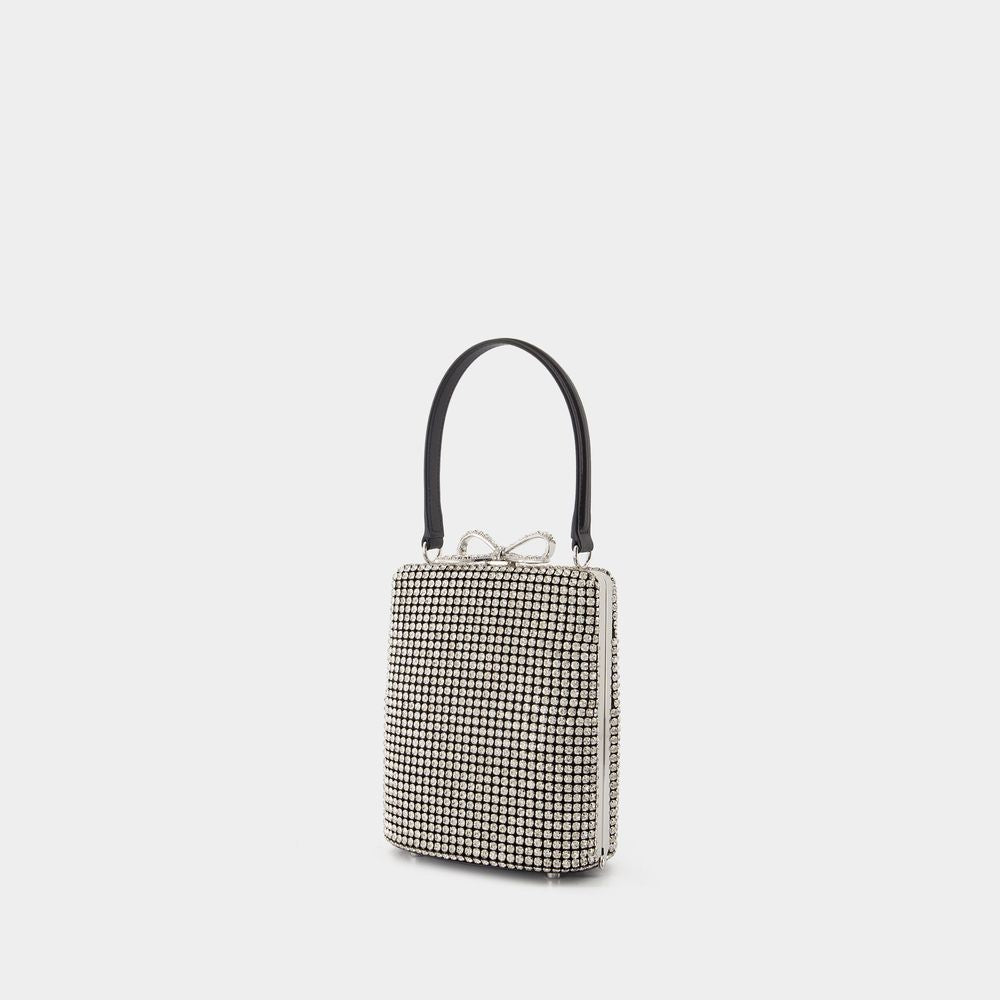 Self-Portrait Crystal Fishnet Bag - Synthetic - Silver