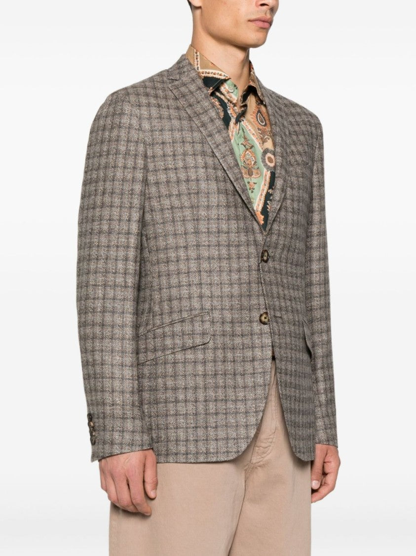 Etro Long-Sleeved Checked Blazer